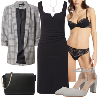 Festival Outfit mit Schwarz/Dunkelblau Kleid Große Größe katy perry exclusive for about you "Eleganter Look"