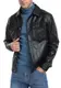 Sailwind Herren Leather Jacket Reverskragen Motorradjacke Druckknopf Kunstlederjacke Bomberjacken Mantel (Schwarz, M)