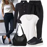 Outfits mit schwarzen Jogginghosen image