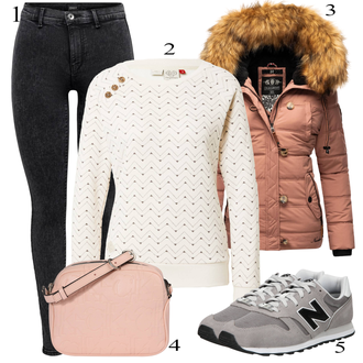 Chaleur tenues avec Marron/Beige/Doré/Rouge/Rose Manteau avec Fermeture Éclair/Doudoune & Manteau Matelassé/Parka/Manteau en Duvet/Manteau d'Hiver/Manteau avec Col en Fourrure/Veste extraordinaire/Parka d'Hiver/Doudoune/Veste d'Hiver Navahoo "tenues parfaite"