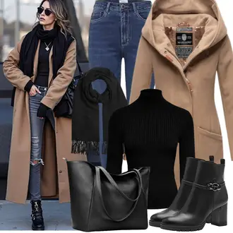 Outfit mit Schal Pieces "Modisches Freizeit Outfit"