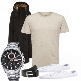 Outfit mit Weiß Sneaker Puma "Alexstorm"