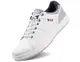 LANGDU Freizeitschuhe Herren Sneaker Schuhe Walkingschuhe Leichtgewicht Atmungsaktive Sportschuhe Größe41-46EU (Weiß,41EU)