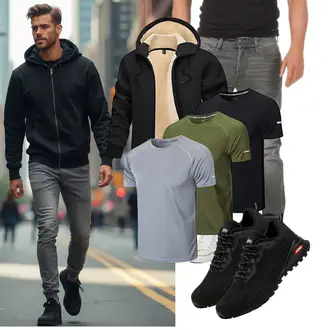 Schalkragen Outfit mit Schwarz/Beige Hoodie/Women's Fleece Sweatshirts/Ausgefallener Hoodie/Strick Hoodie/Sweatjacke TACVASEN "Freizeit Outfit"