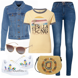 Outfit mit Orange T-Shirt BILLABONG "Super für die Freizeit"
