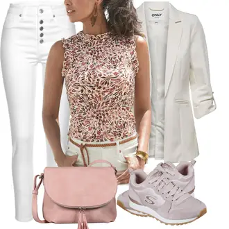 Outfit mit Khaki/Beige/Grau/Weiß/Hellgrün Baumwoll ­Blazer/Lederjacke für Männer/Eleganter Blazer/Lässiger Blazer/Lederjacke/Longblazer/Blusenblazer/Boyfriend Blazer Only "Leichtes Outfit"