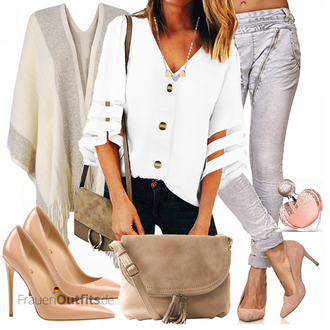 Edel Outfit mit Braun/Rosa/Beige/Weiß/Rot High Heel/Bequemer Pump/Hochfrontpump/High Heel Pumps AOOAR "GOSOPIN Pullover"Look: Classic, Lack, Schick, Glamourös, Elegant, Burlesque, Old Money, Edel, Nahtlos, Extravagante