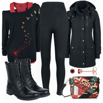 Outfit mit Schwarz Schultertasche Desigual "Desigual EMP"