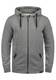 !Solid Trip Tape Zip Herren Sweatjacke Kapuzenjacke Hoodie Mit Kapuze Reißverschluss Und Fleece-Innenseite, Größe:M, Farbe:Grey Melange (8236)