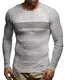 Leif Nelson Herren dünner Strick-Pullover Rundhals-Ausschnitt Slim Fit Winter Sommer Moderner Männer Winterpullover Wollpullover Langarm Crew Neck Feinstrick LN1660 Ecru-Grau 1600 Medium