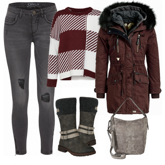 Outfit met blauw Khujo "dayly"