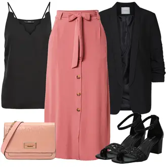 Festival Outfit mit Rot/Rosa/Lila Short Große Größe/Bluse und Tunika/Kleid Große Größe/Midirock/Rock Zum Binden About You "Elegantes Sommer Outfit"