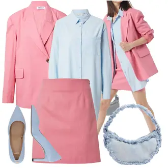 Outfit mit Hellblau/Blau/Grau FilzTasche/Schultertasche/Gestrickte Tasche/Kleine Tasche/Teddy Tasche/Tasche Für Hochzeit/Ohrenwärmer & Stirnband Ohrenwärmer bershka "Perfekt Für Den Frühling"