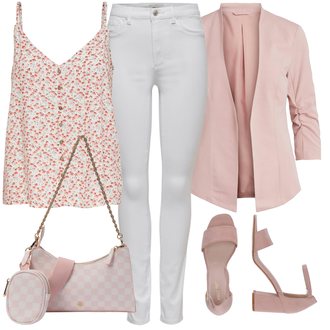 Outfit mit Grau/Weiß/Creme Lederjacke/Ankle Boot/Biker Jeans/High Waist Jeans/Jeans mit Schlitz/Push up Jeans/Slim Fit Jeans/Cuir Chaussures/Thermojeans/男士皮夹克/Winterjacke Only "Schöner Sommer Look"