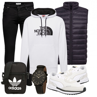Outfit mit Schwarz/Weiß Jeans Only & Sons "Cooles Alltagsoutfit"