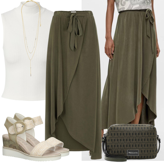 Kurz/Mini Outfit mit Grau/Beige Top/Hemd Edited "Modischer Sommer Look"