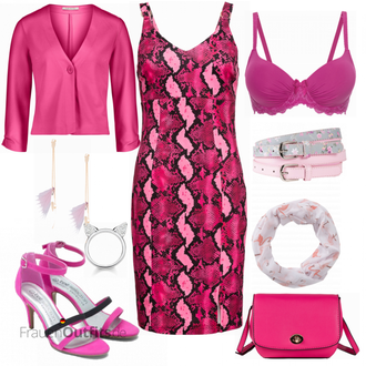 Outfit mit Rosa Betty Barclay "Kleid mit Schlangenprint"