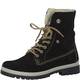 Tamaris Damen Schnürstiefelette 26754-21,Frauen Stiefel,Chukka Boot,Halbstiefel,Schnürboots,Bootie,flach,Blockabsatz 2.5cm,Black,EU 38