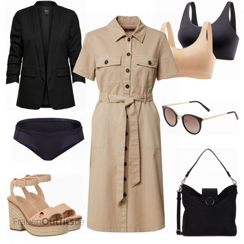 Beige Kleid Große Größe S.Oliver kombinieren