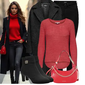 Leichte Outfit mit Schwarz Vintage Stiefelette/Leder Stiefelette/Flache Stiefelette/Klassische Stiefelette/Gefütterte Stiefelette/SommerStiefelette Tamaris "Winterliches Freizeit Outfit"