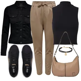 Sommer Outfit mit Schwarz Mantel/Bluse Große Größe/Blusenjacke/Crop Jacke/Kurzjacke/Jeansjacke/Shirtjacke/Kurze Jeansjacke/Sommerjacke/Wolljacke Only "Freizeit Bekleidung"