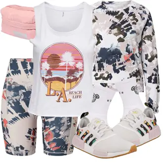 Kurz/Mini Outfit mit Grau Hemd Only Play "Urlaub Outfit"