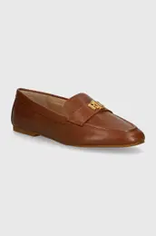 Usnjeni mokasini Lauren Ralph Lauren Averi III enski, rjava barva, 802946808002