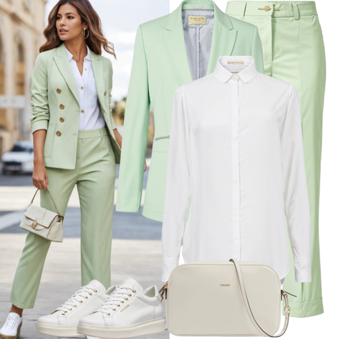 Comment poter Blanc/Crème Chemise Business/Chemise sans Repassage/Chemise en Mousseline/Chemise Chemisier/Chemise Casual/Chemise Business Polo Ralph Lauren avec Vert clair/Vert Costume Veste en Cuir pour Homme/Veste en cuir pour hommes/Blazer Boyfriend/Blazer Oversize/Blazer en Coton/Veste de Blazer/Blazer Élégant/Blazer Court/Blazer Casual Drykorn