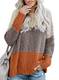 HAPPY SAILED Damen Warm Elegant Lockerer Strickpullover Pulli Streifen Sweater Winter Pullover S-XL