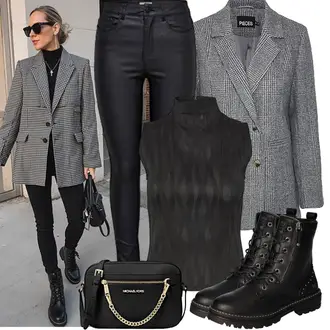 Mit Absatz Outfit mit Schwarz MotorradStiefel/Stiefel Mit Reißverschluss/SchnürStiefelette/Biker Boot/SpringerStiefel Mustang "Modisches Frühlingsoutfit"