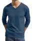 Hisir Pullover Herren Strickpullover V Pulli Männer Bequem Warmer Winter Pullover für Männer (VC Blau, M)