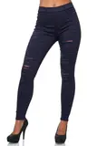 Dunkelblaue Jeans mit Löchern image