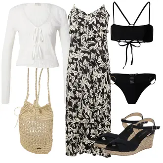 Outfit mit Rosa/Beige BILLABONG "Strand Outfit"