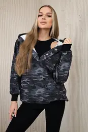 3-piece MOOR set of sweatshirt, top and leggings black + graphite