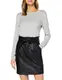 Vero Moda Damen VMEVA HR Paperbag Short Coated SKT NOOS Rock, Black/AOP:Coated, M