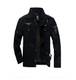 MERCIYD Herren Übergangsjacke Militär Jacke Stehkragen Fliegerjacke Baumwolle Bomber Jacke Multi Taschen Armeejacke Feldjacke (M, Schwarz)