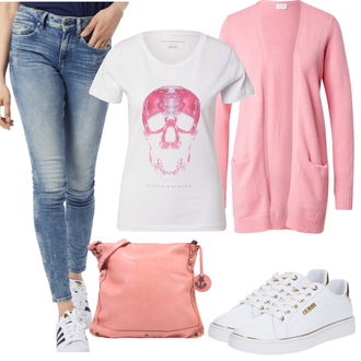 Outfit mit Dunkelgrün/Beige/Grün/Khaki/Hellgrün/Weiß Sneaker Low/Canvas-Sneaker/Leder Sneaker/Plateau-Sneaker/Schmaler Sneaker/Sneaker Mit Lochmuster/Sneaker Mit Seitlichem Reißverschluss/Sommer Sneaker/Vintage Sneaker Guess "Perfekt für den Herbst"