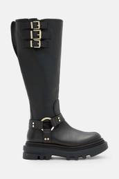 Usnjeni elegantni kornji Jade Biker Boot enski, rna barva, W055FB