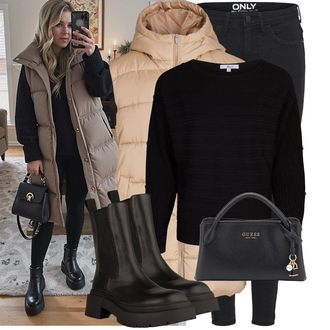 Outfit met zwart Leren Jas/Biker Laars/Chelsea Boot/Klassieke laars/Platform Laars/Laars met rits shoe the bear womens "Modieuze lente-outfit"