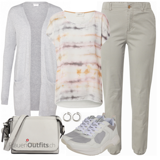 Outfit mit Grau T Shirt Cartoon "Freizeit Bekleidung"