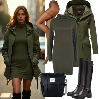 Ljeto Outfit sa Crna Čizma Iznad Koljena/Kožna Čizma Iznad Koljena/Čizma do Koljena/Duga Čizma/Ravna čizma preko koljena About You "Savršeno za jesen"