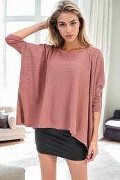 81734 Knitwear Womens Poncho-DARK PINK