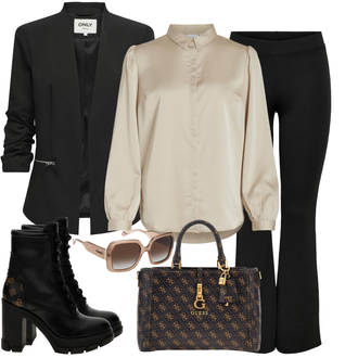 Outfit met zwart Elegante Blazer/Smoking Blazer/Lange Blazer/Casual Blazer/Leren Herenjas/Boyfriend Blazer/Korte Blazer/Lederen jas/Blouse Blazer/Blazerjas/Jas Only "Outfit voor de lente"