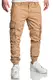REPUBLIX Herren Jogger Cargo Chino Jeans Hose R7020 Beige W33
