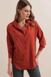 3900 Oversize Long Basic Shirt - Tile
