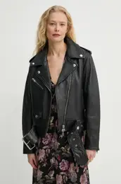 Usnjena biker jakna ICON Biker Jacket enska, rna barva, 61792-7030