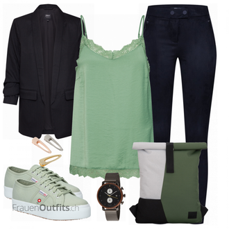 Outfit mit Grau Sneaker Superga "Frühlings Outfit"
