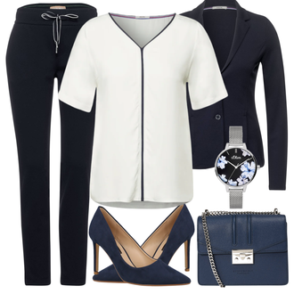Outfit mit Grau Bluse und Tunika CECIL "Business Look für Damen"