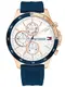 Tommy Hilfiger Herren Analoger Quarz Uhr mit Silikon Armband 1791778