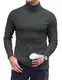 Ekouaer Rollkragenpullover Herren Rollkragenshirt Thermooberteile Dünn Pullover Langarmshirt Thermounterwäsche Herbst Winter Warm Basismodell Slim Fit, Dunkelgrau, M